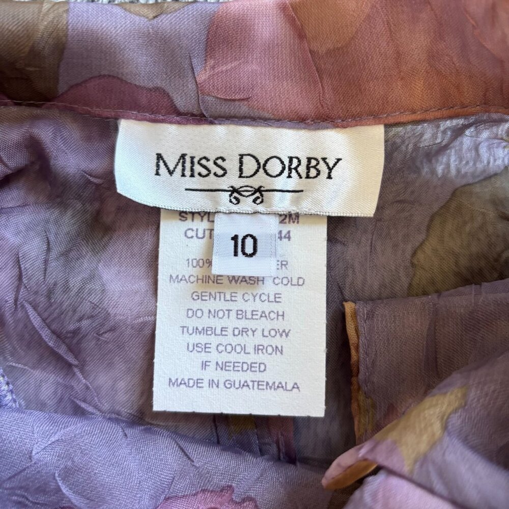 Vtg Miss Dorby Dress Size 10 2 Piece Set Floral Fairy Sheer Crinkle Boho 19179x - Picture 7 of 15
